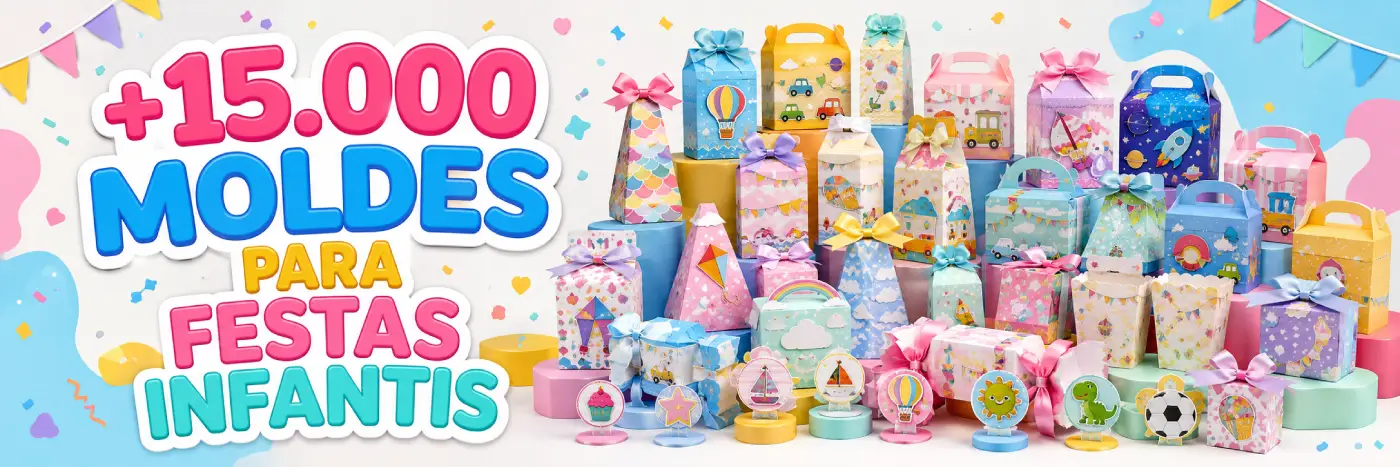 Mais de 15.000 moldes para festas infantis